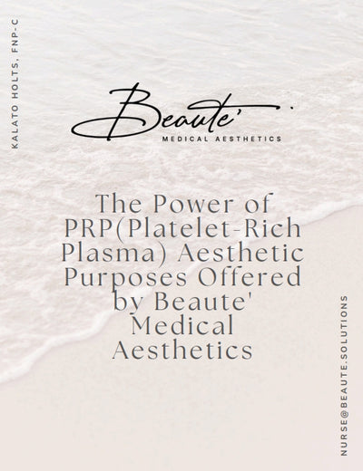 The Power Of Platelet Rich Plasma (PRP) for Medical & Aesthetic Purposes Standard Operation Procedures